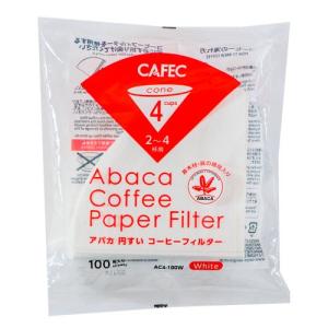 三洋 CAFEC アバカ 円すい形 コーヒーフィルター 2〜4杯用 （100枚） AC4-100W ホワイト｜tonya