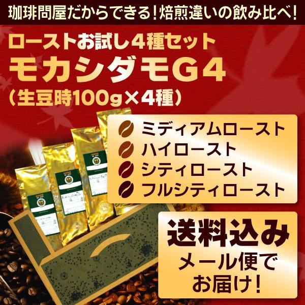 【メール便・配達日時指定不可】 モカシダモG4 ローストお試し４種メール便 （解説付）