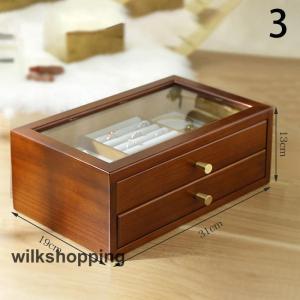 木製 引き出し式 大容量 2段 アクセサリーケース ジュエリーケース 収納ボックス アクセサリー 収納ケース シンプル 宝石箱コンパク