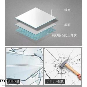 どこでも貼れる割れない鏡 幅40cm*高120...の詳細画像3