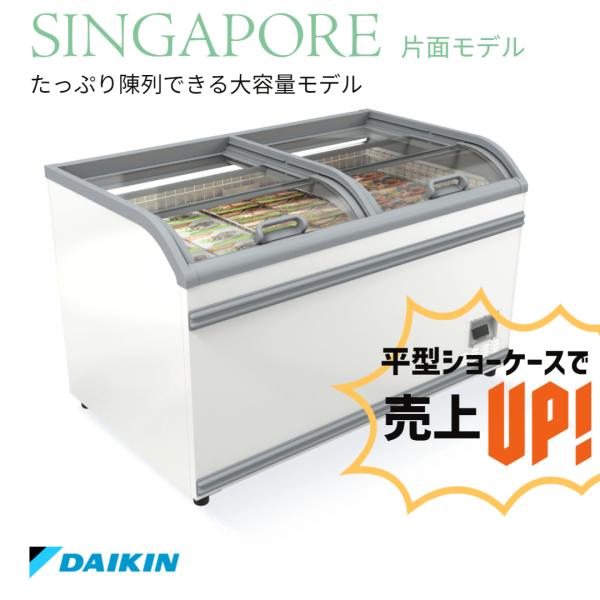冷凍プラグインショーケース　ダイキン　平型　業務用　冷凍ショーケース　SINGAPORE　片面タイプ...
