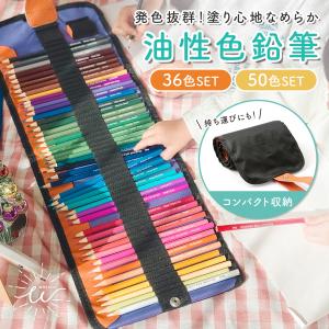 色鉛筆 36色 50色 子供 プレゼント 油性色鉛筆 収納ケース付き コンパクト 鉛筆削り ロールケース 子供 小学生 幼稚園 保育園 お絵かき 絵画 イラスト スケッチ