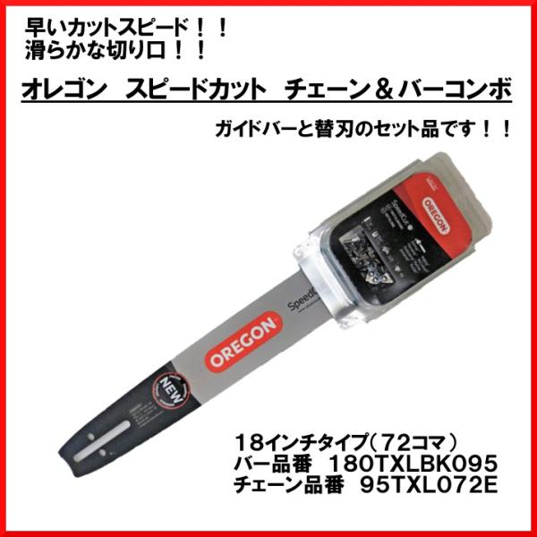 送料無料 スピードカット チェーン＆バーコンボ 578764 18インチ 180TXLBK095-9...