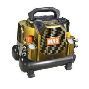 【2年保証/限定色】マックス［MAX］ 高圧エアコンプレッサ AK-HL1301E アンバーオリーブ　取出口高圧/常圧各2個（45気圧/8L）｜TOOL-GYM
