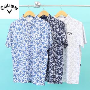 CALLAWAY キャロウェイ 半袖ポロシャツ 総柄 グレー系 L ゴルフ