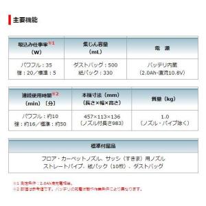 マキタ 10.8V充電式クリーナー CL115...の詳細画像4