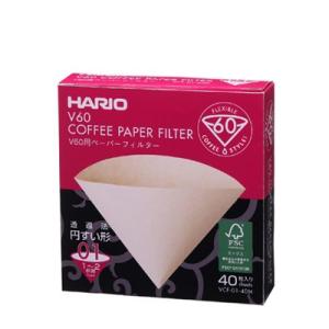 HARIO ハリオ V60用 ペーパーフィルターみさらし(無漂白)01 VCF-01-40M