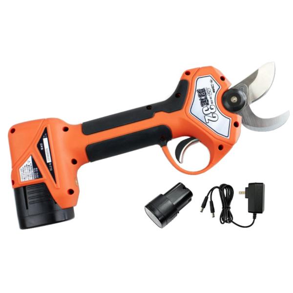 ニシガキ N-772 太丸剪定32 バッテリ+充電器付 最大切断径約32mm 充電式剪定鋏 。