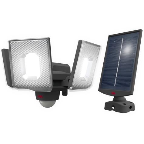 ムサシ S-340L 7.5Wx3灯スライド型LEDソーラーセンサーライト 屋外向け RITEX m...