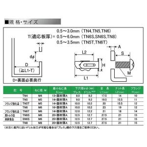 ワカイ 金属薄鋼板用ターンナット TN-4 バ...の詳細画像5