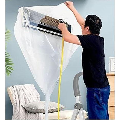 送料無料　エアコン　洗浄　清掃　掃除　今だけお掃除棒2本付　エアコンカバー　クリーニング　カバーから...