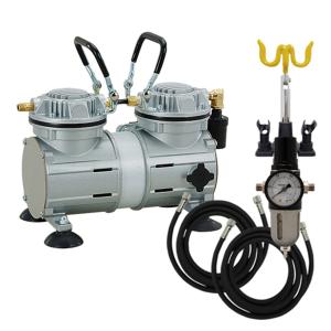 エアテックス　コンプレッサ&エアブラシ エアテックス コンプレッサー エアーセット タンク＆ツイン