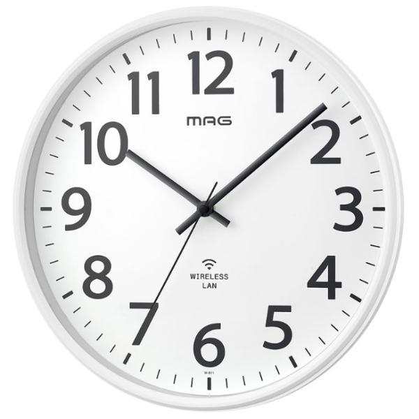 掛け時計 壁掛け時計 アナログ 無線LAN NTP 時刻を同期 夜間秒針停止 ホワイト シグナルキー...