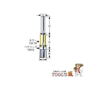 大日商 コーナービット ガイドベアリング付ストレート ＧＳ１０ トリマー用 ６×１０ Ｓ１０｜toolstakumi