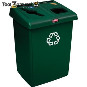 Rubbermaid 整備用品 日用品 グラットンリサイクルステーション 4口タイプ グリーン