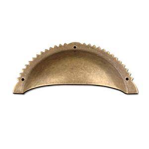 取っ手 ツマミ アンティーク調 ブラス 引き出し ジグザグ キャビネット インテリア 青銅 ブロンズ 大 - 2個セット