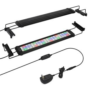 水槽 ライト タイマー付き LEDライト60個 四色 3つの照明モード 明るさ調整 45-60cm水槽用 照明 アクアリウムライト スライド式 防水 観賞魚飼育 水