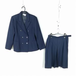 ブレザー スカート 上下2点セット 大きいサイズ 冬物 女子 学生服 東京日野第四中学 紺 制服 中古 ランクC EY3966