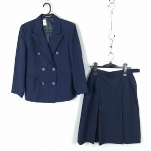 ブレザー スカート 上下2点セット 冬物 女子 学生服 東京日野第四中学 紺 制服 中古 ランクC EY4111