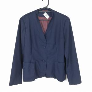 イートン 上着 大きいサイズ 冬物 女子 学生服 中学 高校 紺 制服 中古 ランクC EY7016