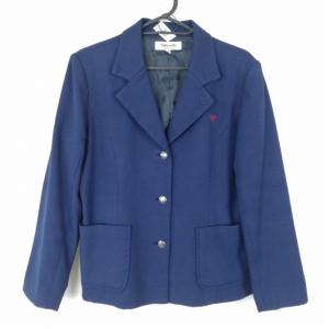 ブレザー 上着 大きいサイズ 冬物 女子 学生服 熊本八代工業高校 花紺 制服 中古 ランクC EY7017