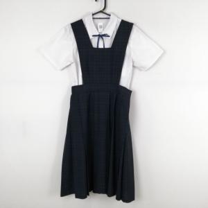 ジャンパースカート 紐タイ   ウエスト72 夏物 女子 学生服 中学 高校 制服 中古 ランクC EY8316｜top-gakuseihuku