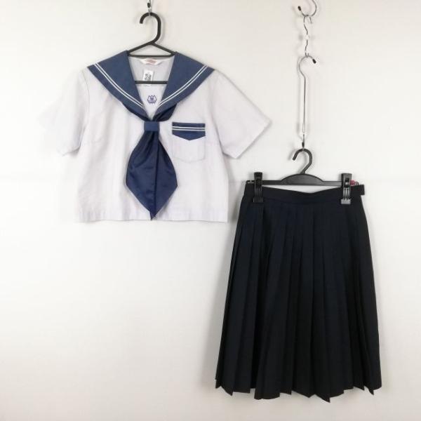 セーラー服 スカート スカーフ 上下3点セット トンボ 夏物 白2本線 女子 学生服 鹿児島桜島中学...