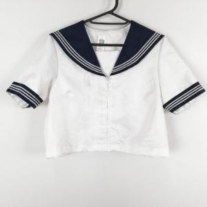 コスプレ セーラー服 上着 2L 大きいサイズ 白3本線 女子 学生服 中学 高校 白 制服 中古 ...