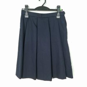 スクールスカート  冬物 w66-丈52 紺 中学 高校  プリーツ 学生服 制服 女子 中古 IN4539｜top-gakuseihuku