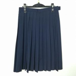 スクールスカート  冬物 w69-丈65 紺 中学 高校  プリーツ 学生服 制服 女子 中古 IN6381｜top-gakuseihuku