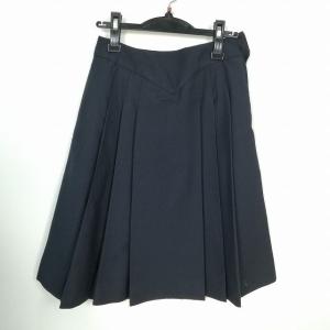 スクールスカート  冬物 w60-丈56 紺 中学 高校  プリーツ 学生服 制服 女子 中古 IN7180｜top-gakuseihuku