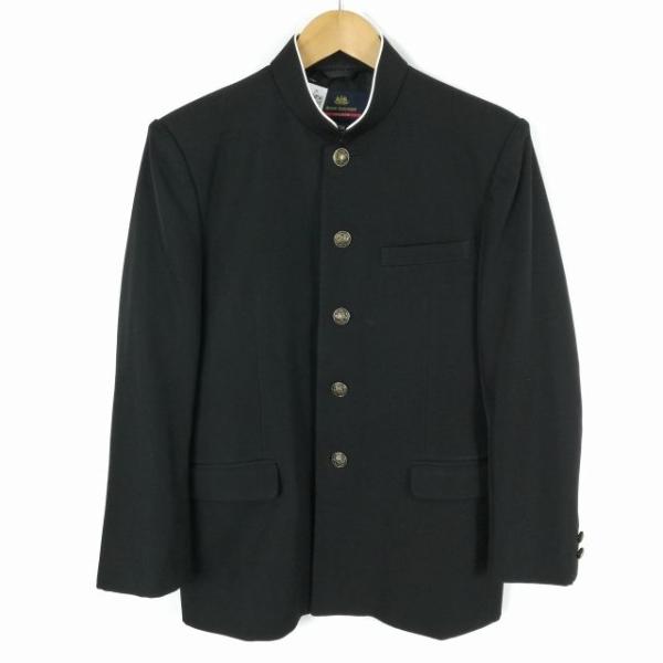 学生服 学ラン 170A 男子 上着 ウール混 標準型学生服 ラウンドカラー カシドス 黒 中古 ラ...