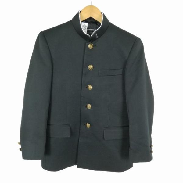 学生服 学ラン 155A 男子 上着 標準型学生服 ラウンドカラー カシドス 黒 中古 ランクC a...