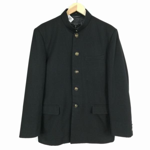 学生服 学ラン 175A 男子 上着 ウール混 標準型学生服 詰襟 カシドス 黒 中古 ランクC a...