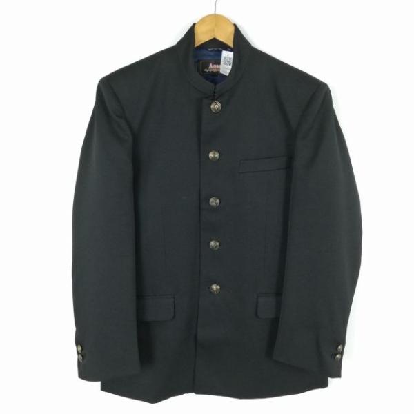 学生服 学ラン 約170A  男子 上着 丸洗い可 変形学生服 AONE 詰襟 カシドス 黒 中古 ...