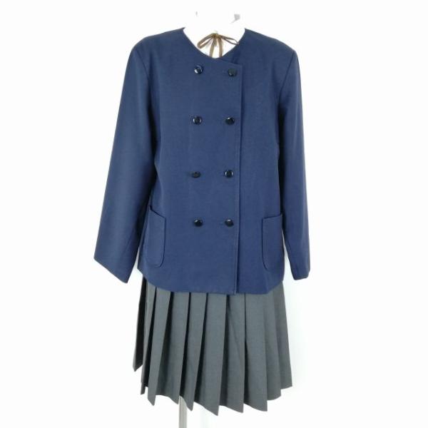 イートン スカート 紐タイ 上下4点セット 大きいサイズ 冬物 女子 学生服 中学 高校 紺 制服 ...