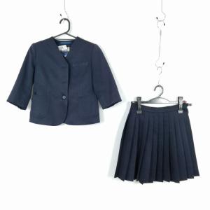 イートン ミニスカート 上下2点セット 125A カンコー 冬物 女子 学生服 中学 高校 紺 制服 中古 ランクC NA4895