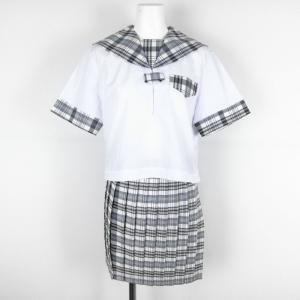 新品 夏 セーラー服 白 白3本線 前ファスナー 上下セット マイクロミニ