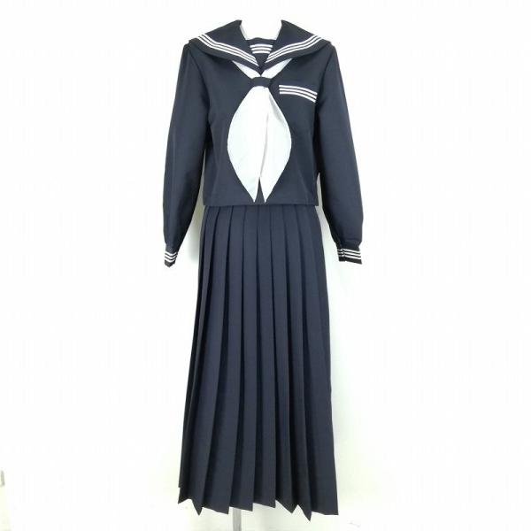 新品 スケバン 冬 セーラー服 ロングスカート ヤンキー 紺 白3本線 上下セット 【別寸】 tam...