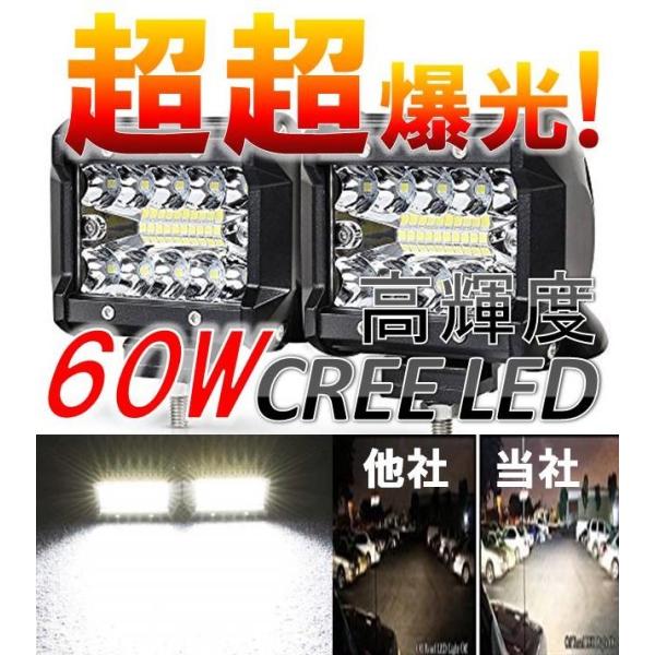 ☆大好評商品！強烈照射!!☆ LED ワークライト CREE 60W IP68 作業灯 12V/24...