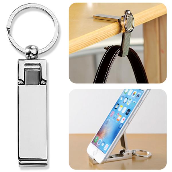 カフェテーブルフック 荷物の置き場所にもう悩まない スマホスタンド機能付き バッグハンガー キーホル...