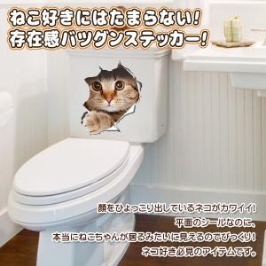 ウォールステッカー 猫 5枚セット 壁から飛び...の詳細画像2