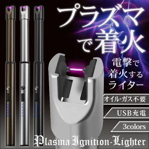 強風でも消えない 電子ライター プラズマライター  USB充電式 ガス オイル 不要 電子着火 プラズマ 電気 アーク放電 防風 送料無料/メール便 S◇ ロング着火