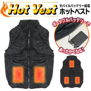 ヒートベスト 電気ヒーター内蔵 USBバッテリー式