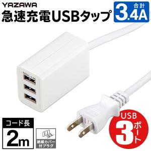 /定形外 USB 急速充電器 スマホ 3ポートUSB 電源タップ