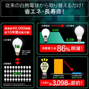 LED電球 人感センサー E26 広配光 電球...の詳細画像4