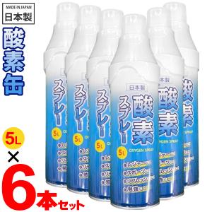 酸素缶 5L×6本セット 高濃度O2 酸素純度95％以上 日本製