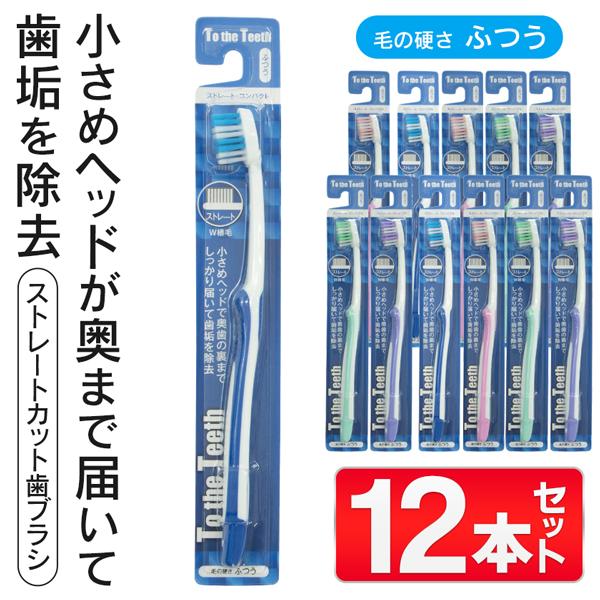 歯ブラシセット オーラルケア 12本 虫歯 コンパクトヘッド 子供 大人 ふつう 隙間 口臭 ハブラ...