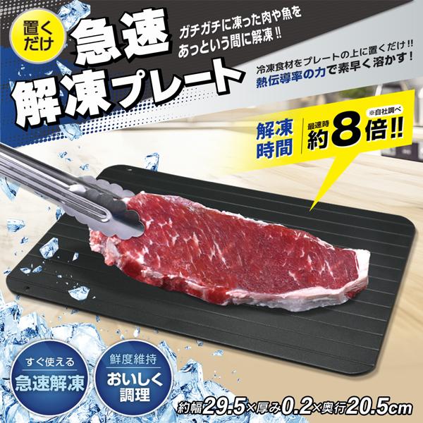 解凍プレート 急速解凍 放熱 解凍板 肉 魚 刺身 早い 冷凍食品 エコ 時短 家事 調理器具 粗熱...