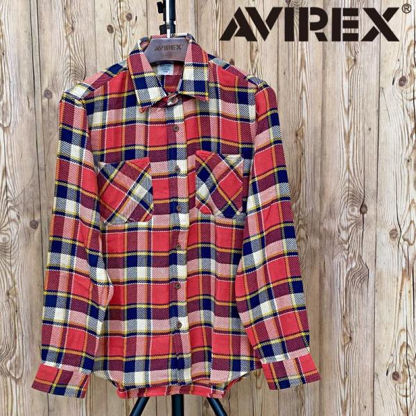 AVIREX アヴィレックス COTTON FLANNEL SHIRT コットンフランネル チェック...